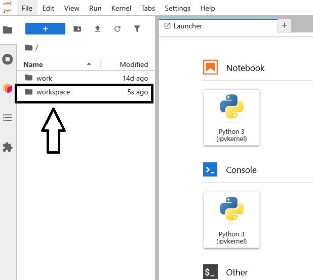 Screenshot: Workspace